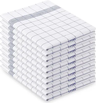 Produktbild von Vaily® Geschirrtücher Blau-Kariert 10er Pack - 70 x 45 cm aus 100% Baumwolle