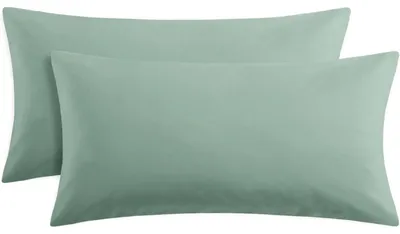 Produktbild von Kissenbezug 40x80 cm Salbeigrün 2er Set Mikrofaser mit Reißverschluss