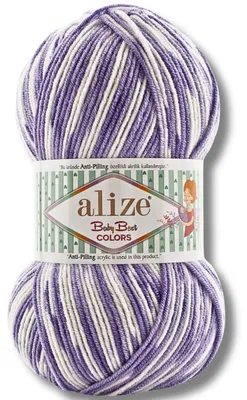 Obrázok produktu pre Alize 1x 100g priadza Baby Best Colors s postupným prechodom farieb, protižmolkujúca, vhodná na háčkovanie a pletenie (8042)