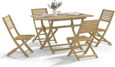 Produktbild von Möbel 5-tlg. Garten-Essgruppe Massivholz Akazie - Gartenmöbelgarnituren 3295001