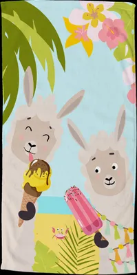Produktbild von Beach towel Good Morning 75x150 cm - summer llamas