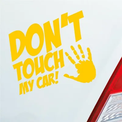 Produktbild von Auto Aufkleber Dont touch my car JDM 10x10 cm Gelb Sticker Heckscheibenaufkleber