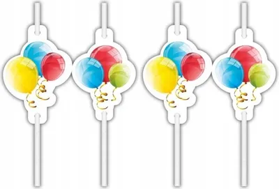 Image de Pailles En Papier Ballons 4 Pcs