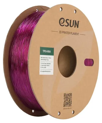 Produktbild von eSUN TPU-95A Filament, 1,75mm, 1kg - Farbton: Transparent Purple