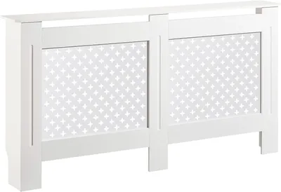 Obrázek produktu pro Kryt na radiátor z MDF, bílý, rozměry 152 x 19 x 82 cm, určený pro radiátor
