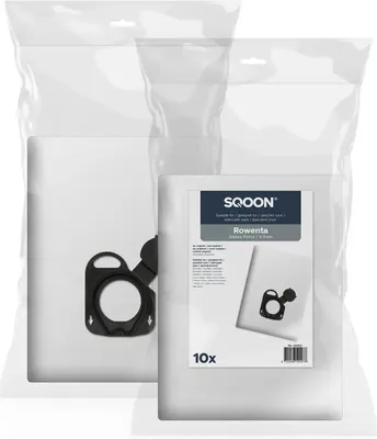Produktbild von SQOON Staubsaugerbeutel 10 Stück Geeignet für Rowenta Silence Force/X-Trem, Ersatz für Modell ZR200520 / ZR200720, Hochwertige Filterbeutel, Langlebig & Passgenau
