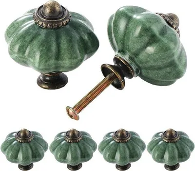 Produktbild von Famanu Keramische Knöpfe Antikes Kürbisdesign - 12 Stück