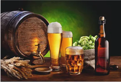 Produktbild von ARTland Wandbild Alu für Innen & Outdoor Bier Stillleben Größe: 30x20 cm
