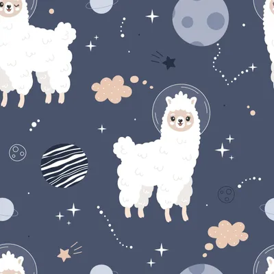 Image de DÉCORDS OUTDOOR OXFORD - motif lamas blancs sur bleu marine I DR148