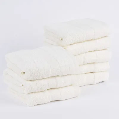 Produktbild von 8er Set Handtücher 50x100cm Qualitätsfrottee 100% Baumwolle 500g/qm einfarbig Farbe creme