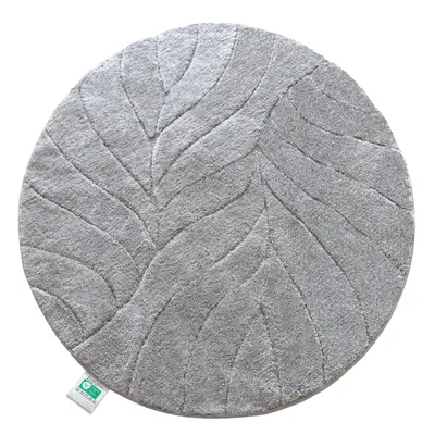 Produktbild von Badematte Maris Runder Badteppich aus weicher Mikrofaser Silber 120 cm Durchmesser