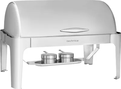 Produktbild von TECHNICA Chafing dish aus Edelstahl 9L – Warmhaltebehälter Robust und pflegeleicht für buffet – Professioneller Speisenwärmer GN 1/1 Mit Deckel Roll-Top, Wärmebehälter Rechaud für Catering 65x50x44 cm