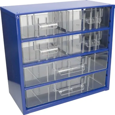 Zdjęcie produktu dla KOTARBAU® Skrzynka warsztatowa z szufladami 306x282x155 Skrzynka do sortowania 4M2G Magazyn drobnych czesci metalowy