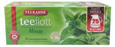 Produktbild von Teekanne Teeflott Minze Kräutertee mit aromatischer Pfefferminze 87g