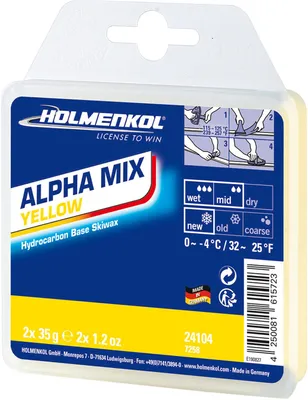 Zdjęcie produktu dla Holmenkol Skiwachs Hydrocarbon Alpha Mix żółty - 2x 35g