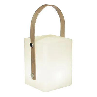 Image de Lanterne sans fil poignée bambou LED blanc chaud/multicolore dimmable TIKY H27cm