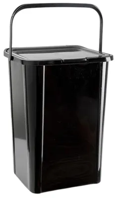 Produktbild von Plasticforte Recycling-Abfallbehalter - schwarz - 45 Liter - abschliesbar - 34 x 40 x 54 cm - Deckel