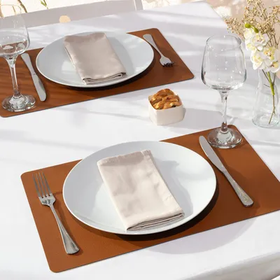 Produktbild von Tischsets 4er Set 28,5x43,5 cm – recyceltes Leder – Nutmeg