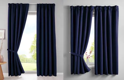 Produktbild von 2er Set Verdunkelungsvorhänge Blickdicht »NewYork« verdeckte Schlaufen Blau HxB 225x140 cm Thermo-Gardine Blackout schalldämmend Kräuselband Raffhalter, 202020610-2