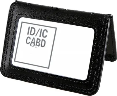 Produktbild von INF Ausweishülle / Kartenhalter aus echtem Leder mit Umhängeband Schwarz