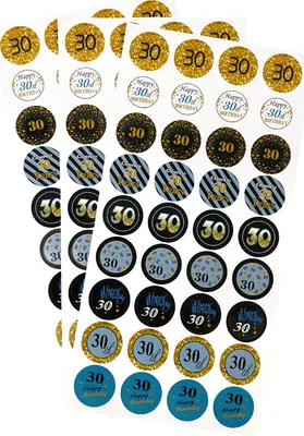 Produktbild von Oblique Unique 30. Geburtstag Sticker Jubiläum Deko Aufkleber 108 Stk. Geschenk Dekoration Party Geburtstagsdeko