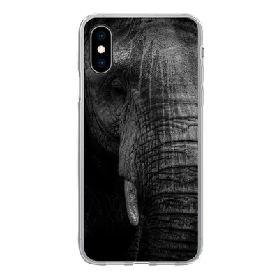 Produktbild von MuchoWow® Handyhülle Schutzhülle Hülle für iPhone X Elefant - Tier - Porträt Silikon Softcase Handy Hülle - Handyhülle