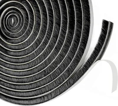 Produktbild von Fliegengitter Bürstendichtung, Türdichtung, selbstklebend, 9 mm (B) x 15 mm (T) x 6 m (L), Türdichtung, Insektenschutz, Dichtungsbürste für Tür, Fenst