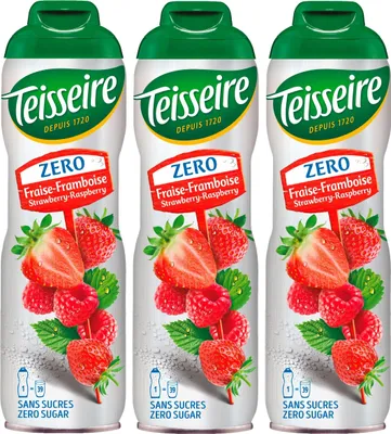 Produktbild von Teisseire Sirup Erdbeer-Himbeer zero Zucker 600ml - Cocktails (3er Pack)