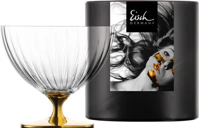 Produktbild von Eisch Dessert Schale auf Fuß 531/10 gold i.Geschenkröhre BOWLS/PLATES 30053111/ 180138