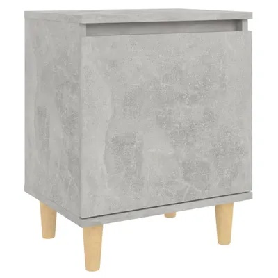 Obrázok produktu pre vidaXL Nočný stolík s nohami z masívneho dreva Betónová sivá 40x30x50 cm