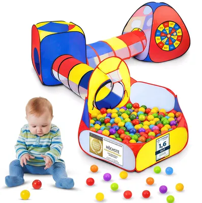 Produktbild von Spielzelt mit Bällebad und Tunneln - 5-teiliges Set