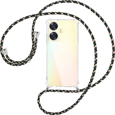 Produktbild von Handykette Backcover-Schutzhülle mit Band (Metall silberfarben) für Realme C55 (6.72'') - camouflage