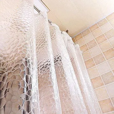 Produktbild von Dicker EVA-Duschvorhang, transparent, wasserdicht, schimmelresistent, Badezimmervorhang – 180 x 180 cm