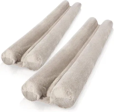 Produktbild von 2er Set Doppelte Tochtstopper für die Tür - Mikrofaser Türdichtung - Tochtstopper mit doppelter Abdichtung - Schutz vor Toth und Lärm (02 Stück - Taubgrau)