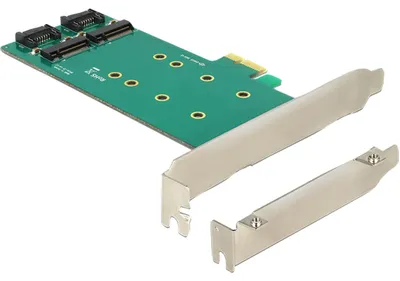 Produktbild von DeLOCK 2x 67-pin M.2 key B - 2x SATA 7-pin, PCIe, SATA, Niedriges Profil, PCIe 1.1, PC, 0,5 m