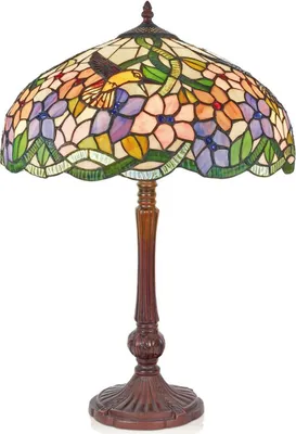 Produktbild von Casa Padrino Tiffany Tischleuchte Mehrfarbig Ø 40 x H. 62 cm - Handgefertigte Hockerleuchte