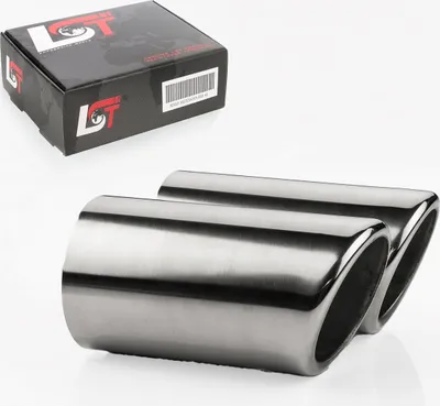 Produktbild von 2 Stk Auspuffblende Endrohr Abgas Chromspitzensatz für VW GOLF 6 VI SCIROCCO