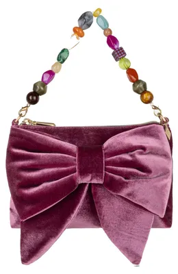 Produktbild von Oilily Schultertasche Umhängetasche Soft Velvet Bow Shoulder Bag Magenta Purple mauve