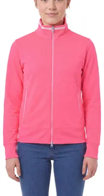 Produktbild von Mivaro Damen Sweatjacke tailliert mit Stehkragen und Reißverschluss sportlich elegant aus Baumwolle mit Fleece innen warm bequem für Freizeit Arbeit und Alltag in vielen Farben erhältlich