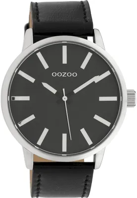 Produktbild von Oozoo Uhr Timepieces Lederarmband Schwarz 45mm