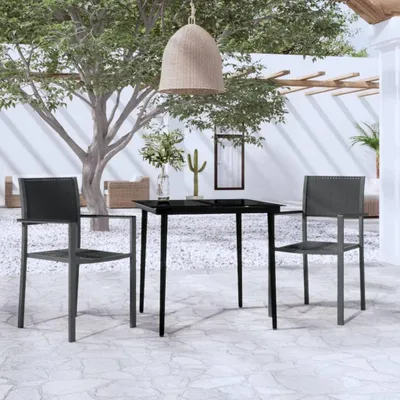Obrázok produktu pre vidaXL 3-dielny záhradný jedálenský set čierny