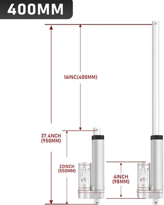Produktbild von Fiqops 1500N Linearmotor Verstellantrieb Elektromotor Linearantrieb Linear Actuator Motor Hubgerüst Linearantriebsmotor 12V 400mm