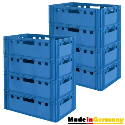 Produktbild von Fleischkiste E2 Fleischkiste Blau Fleischerkiste Fleischkisten Kiste Fleischkiste Eurobox Lebensmittelecht 60 x 40 Metzgerkiste Auswahl Kingpower, Anzahl:8