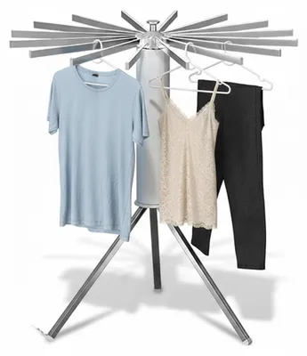 Wäscheständer ausziehbar, 16 Stangen, Metall/Kunststoff, Weiß