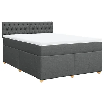 Produktbild von vidaXL Boxspringbett mit Matratze Dunkelgrau 140x190 cm Stoff