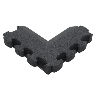 Produktbild von Gum-Tech Negatives Eckstück "Abgeschrägt" für Fallschutzplatten, Grau, 8 cm