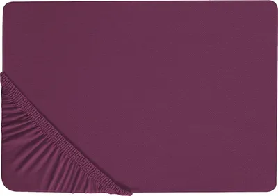 Obrázek produktu pro BELIANI Napínací prostěradlo bordó 90 x 200 cm elastické okraje klasická postelová plachta textilie do ložnice
