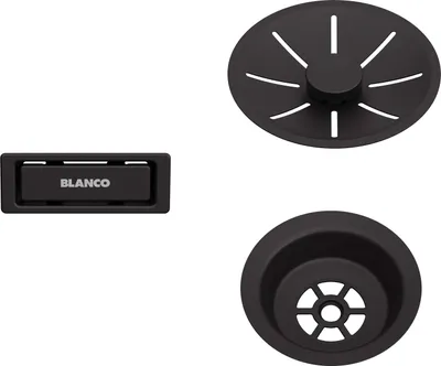 Produktbild von BLANCO  Ab- u. Überlaufset schwarz für Einzelbecken / Ersatzteil