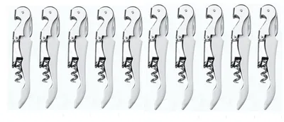 Kellner-Korkenzieher aus Edelstahl, 10er-Set, Weiß