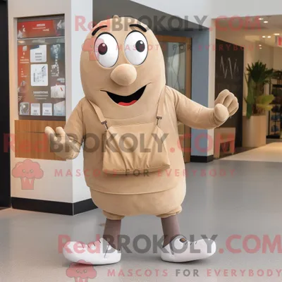 Obrázek produktu pro Postava REDBROKOLY maskota Tan Agleta oblečená do mikiny a kabelek Clutch